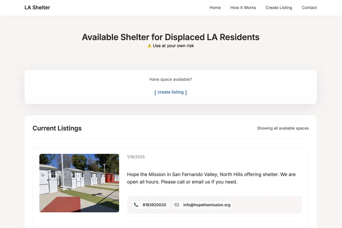 LA Shelter Platform